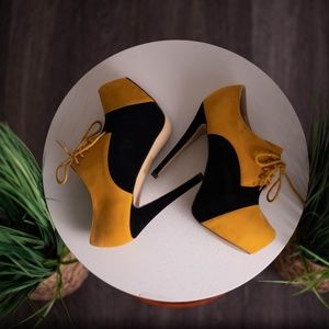 Platform low ankle booties